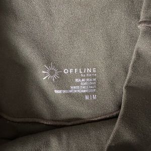 AERIE GREEN FLARE CROSSOVER LEGGINGS | SIZE MEDIUM SHORT